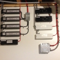 Regina electrical panel with transformers and LED drivers